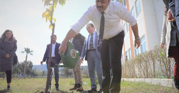 Alkü'de Meyve Fidanları Toprakla Buluştu