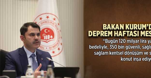 Bakan Kurum'dan Deprem Haftası Mesajı