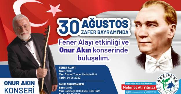 30 Ağustos Zafer Bayramı Gazipaşa'da Coşkuyla Kutlanacak