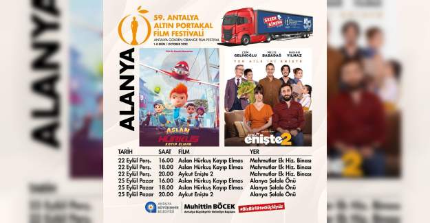 Altın Portakal Sinema Tırı Perşembe ve Pazar günleri Alanya’da