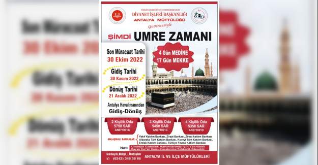 Antalya'ya Özel Umre Turu Düzenlenecek