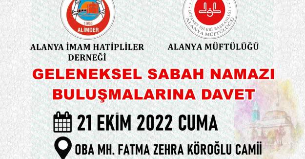 Fatma Zehra Köroğlu Camii'nde Sabah Namazı Buluşması Düzenlenecek