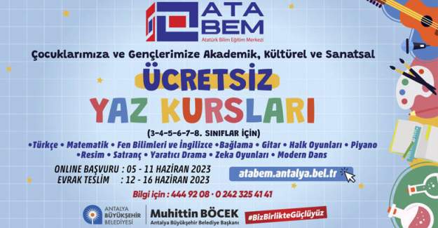 ATABEM Yaz Kursu Kayıtları Başlıyor