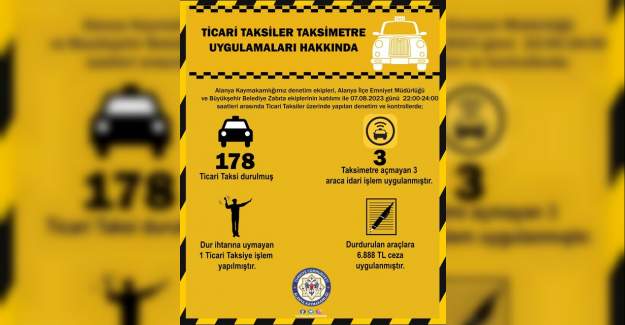 Ticari Taksi Sürücülerine Yönelik Trafik ve Taksimetre Uygulamaları Gerçekleştirildi
