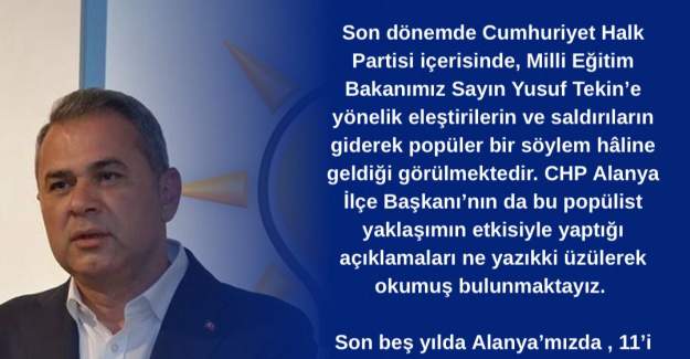 AK Parti’den CHP’ye Eğitim Tepkisi