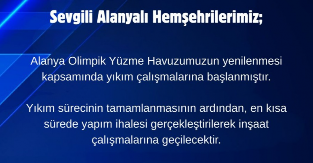 Olimpik Havuzda Yıkım Başladı : AK Parti’den Yeni Havuz Müjdesi