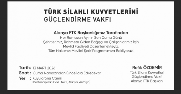 TSKGV’den Anlamlı Mevlid : Şehitler Dualarla Anılacak