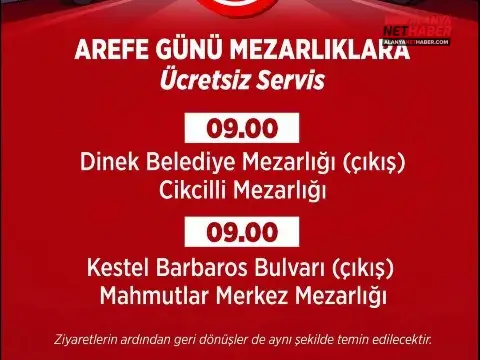 Alanya Belediyesinden Kabristan Ziyaretçilerine Ücretsiz Ulaşım