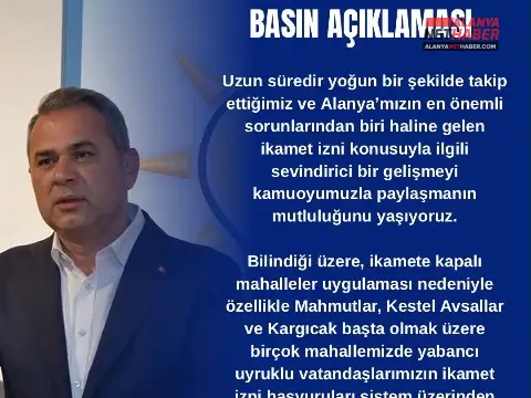 Alanya Ekonomisine Nefes Aldıran İkamet Müjdesi