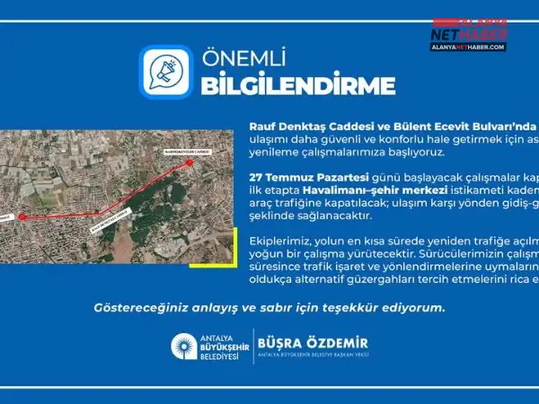 Rauf Denktaş Caddesi Ve Bülent Ecevit Bulvarı Asfaltlanıyor