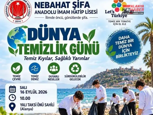 Nebahat Şifa AİHL Öğrencileri Alanya Kıyılarında Temizlik Seferberliği Başlattı