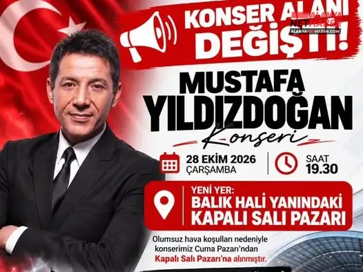 Mustafa Yıldızdoğan Concert in Alanya was moved to the Closed Tuesday Market