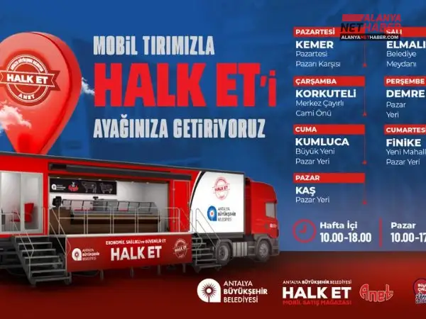 Antalya Metropolitan Halk Et Mobile Sales Stores Continue to Serve in the Districts
