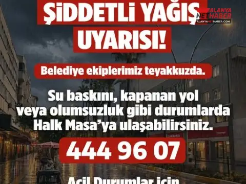 Manavgat Belediyesinden Fırtına Ve Sağanak Alarmı
