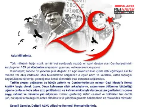 Message from Rector Türkdoğan on the 103rd Anniversary of the Republic