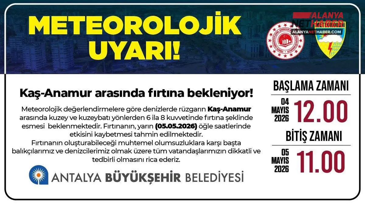 Alanya Balıkçısına Ve Denizcilere Fırtına Uyarısı
