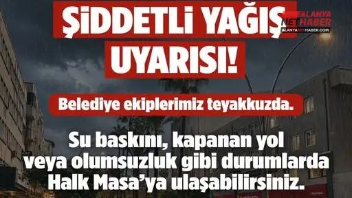 Manavgat Belediyesinden Fırtına Ve Sağanak Alarmı